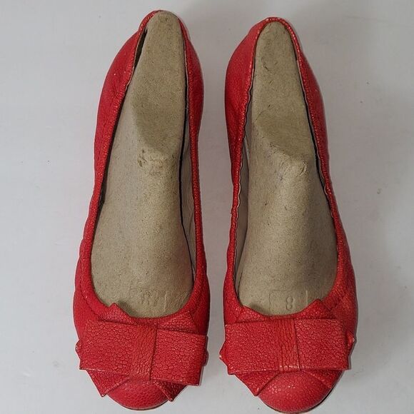Miu Miu Calzature Donna Coral Lambskin Bow Ballerina Flats Sz 38.5 - Picture 3 of 15